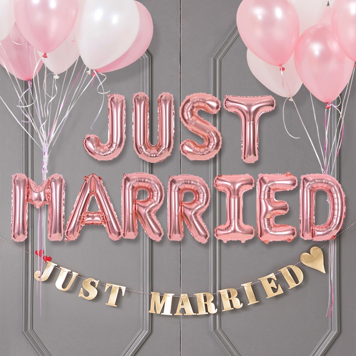 은박풍선세트 JUST MARRIED 로즈골드 은박풍선세트 JUST MARRIED 로즈골드