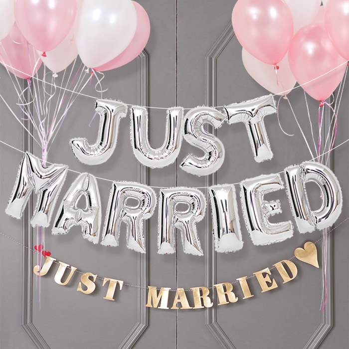 은박풍선세트 JUST MARRIED 실버 은박풍선세트 JUST MARRIED 실버