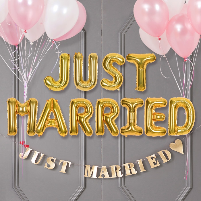 은박풍선세트 JUST MARRIED 골드 은박풍선세트 JUST MARRIED 골드