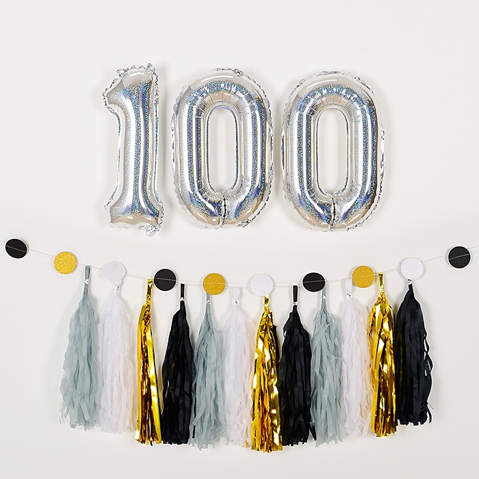 숫자은박풍선세트 100 홀로그램 실버 숫자은박풍선세트 100 홀로그램 실버