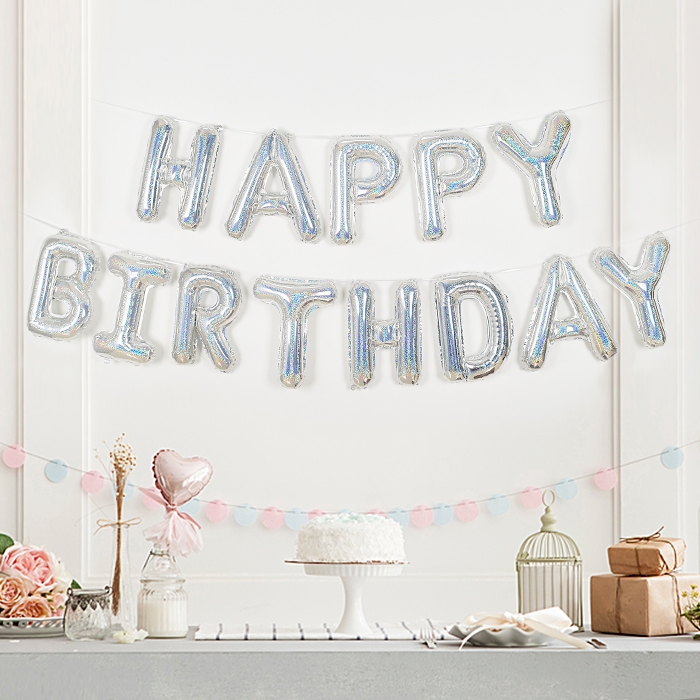 은박풍선세트 HAPPY BIRTHDAY 홀로그램 실버 은박풍선세트 HAPPY BIRTHDAY 홀로그램 실버