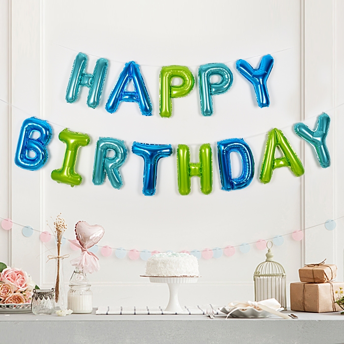 은박풍선세트 HAPPY BIRTHDAY 블루톤 3색혼합 은박풍선세트 HAPPY BIRTHDAY 블루톤 3색혼합