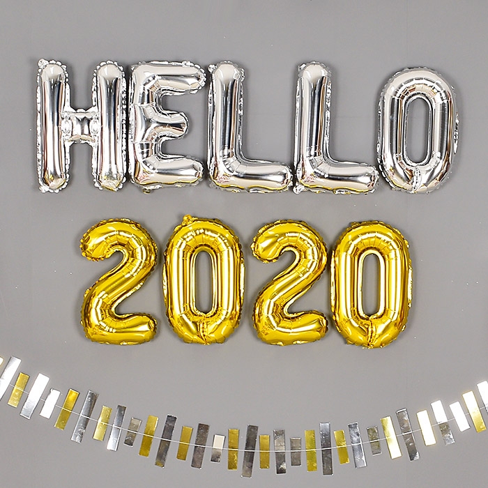 은박풍선세트 2020 소 골드 은박풍선세트 2020 소 골드