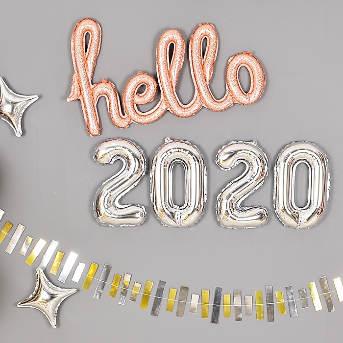 은박풍선세트 2020 소 실버 은박풍선세트 2020 소 실버
