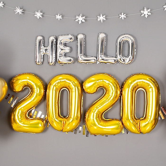 은박풍선세트 2020 중 골드 은박풍선세트 2020 중 골드