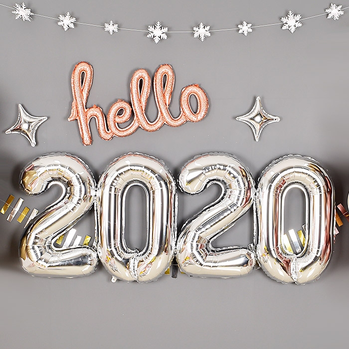 은박풍선세트 2020 중 실버 은박풍선세트 2020 중 실버
