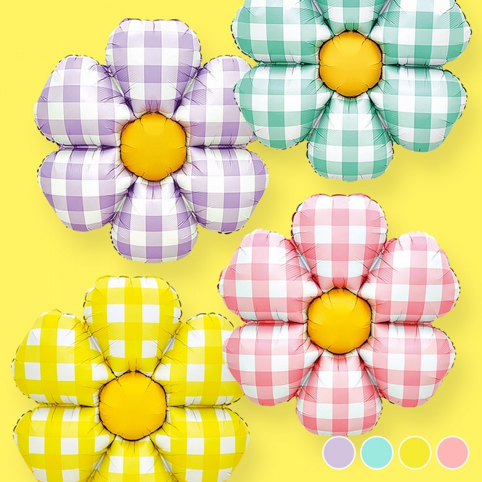 은박 체크데이지 [4색] 핑크,옐로우,그린,라벤더