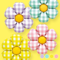 은박 체크데이지 [4색] 핑크,옐로우,그린,라벤더